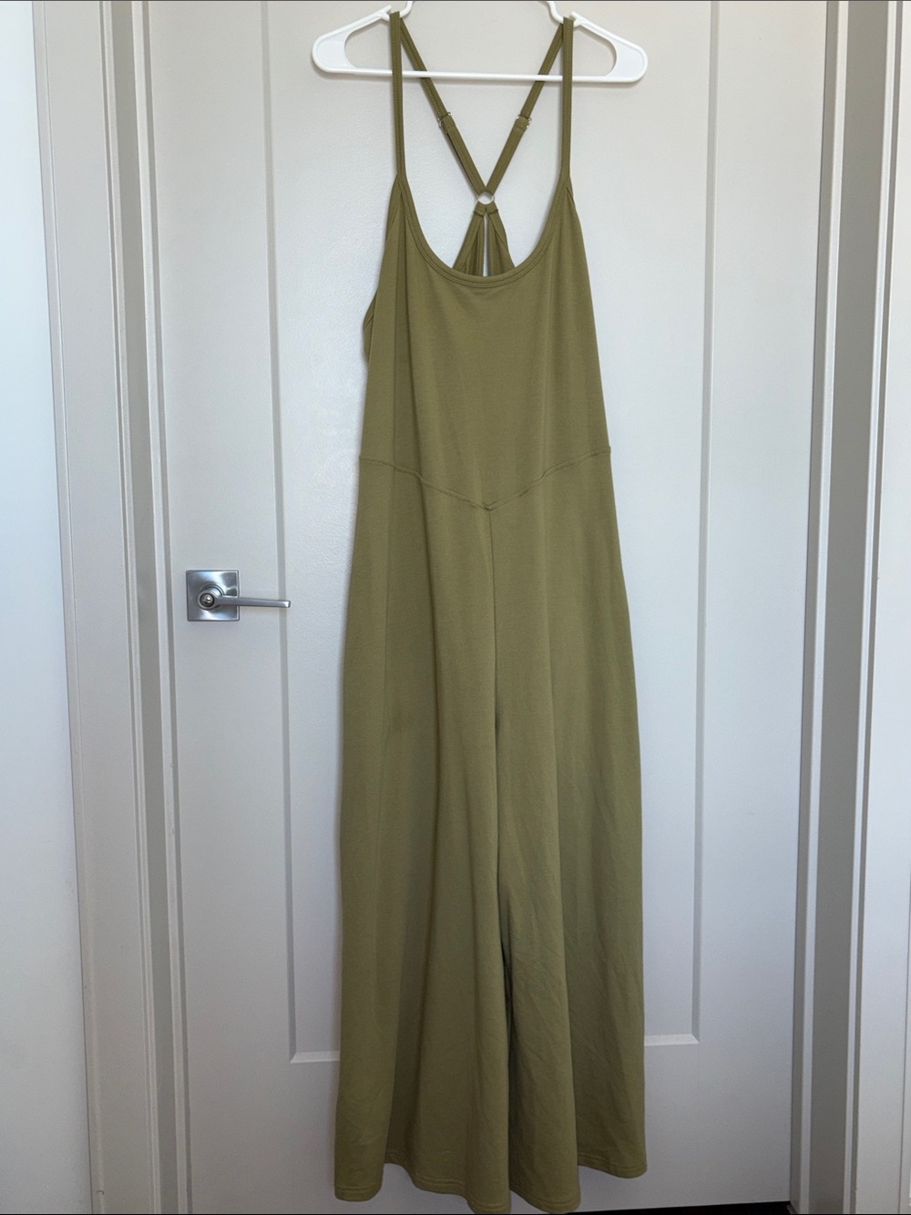 Olive Strappy-Back Wide-Leg Jumpsuit SZ 2X